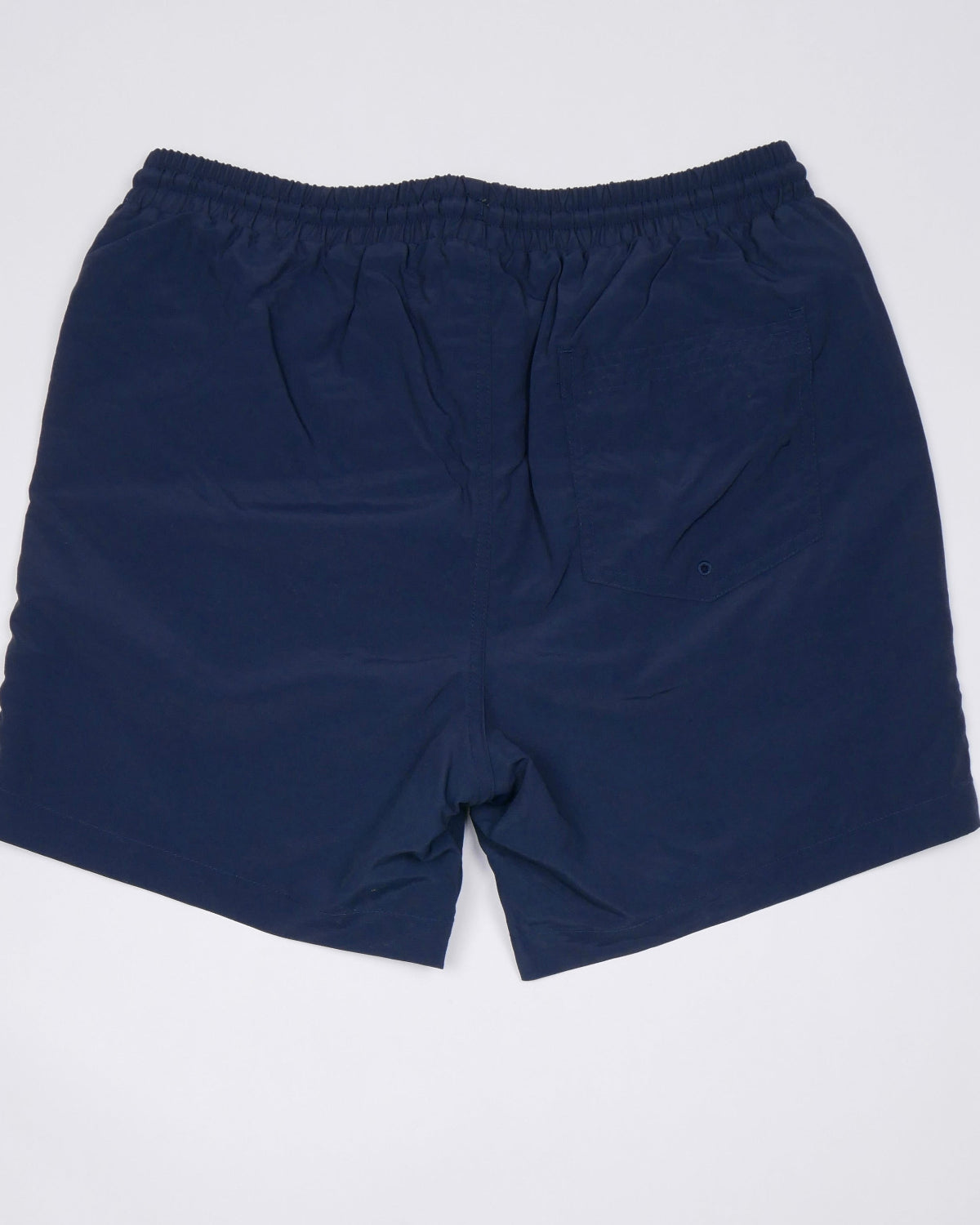 Bitcoin Herren Badehose mit gesticktem Logo in Navy Blau Legeware Rückseite