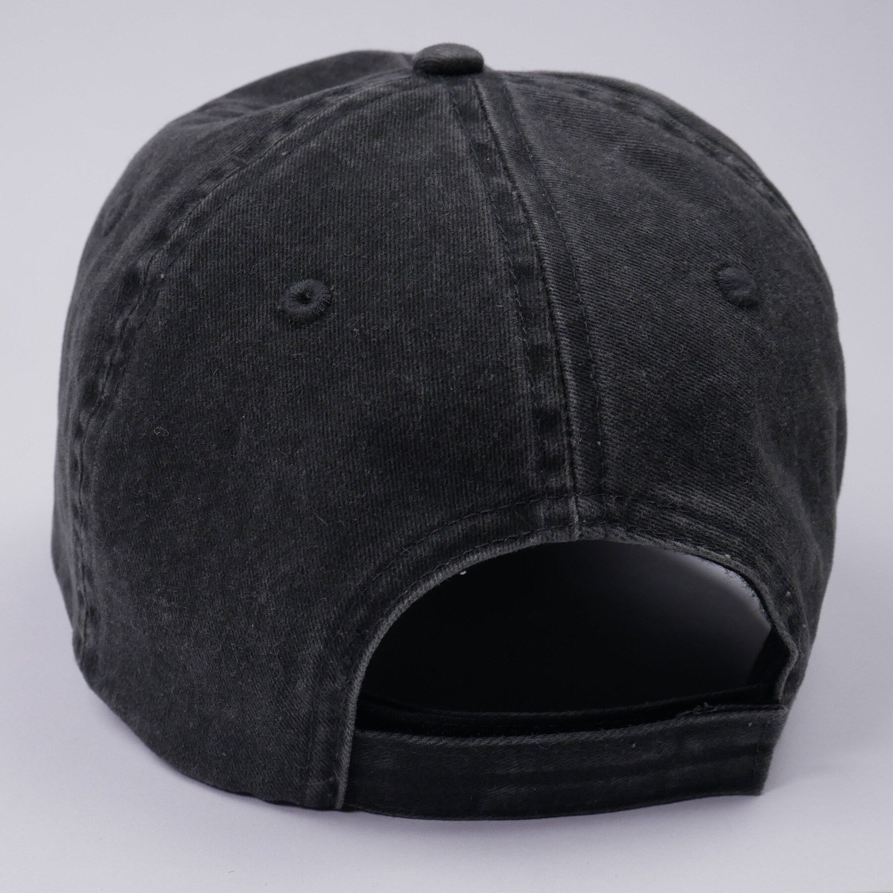 Washed Bitcoin Cap schwarz, Rueckansicht mit verstellbarem Verschluss