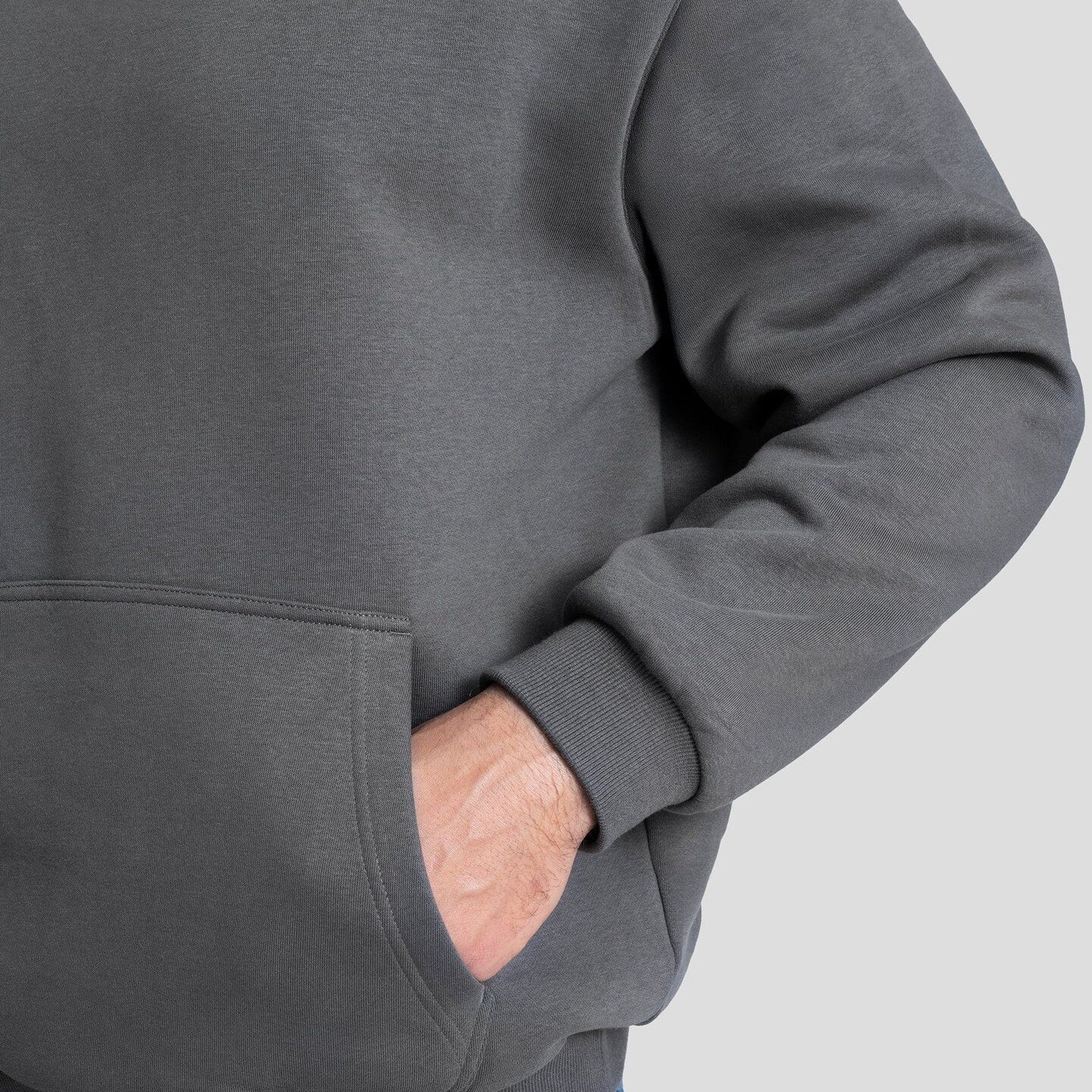 Bitcoin Hoodie dunkelgrau in Oversized-Passform mit orangefarbenem Bitcoin21 Logo