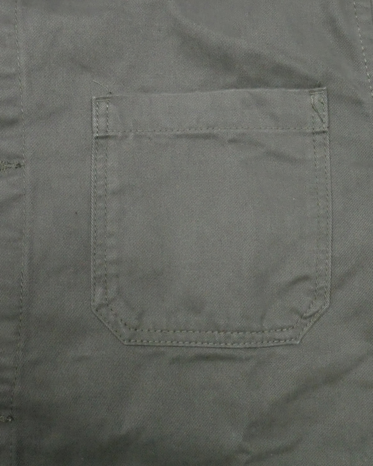 Bitcoin Worker Jacket Privacy in Washed Organic Khaki, detail of the patch pocket