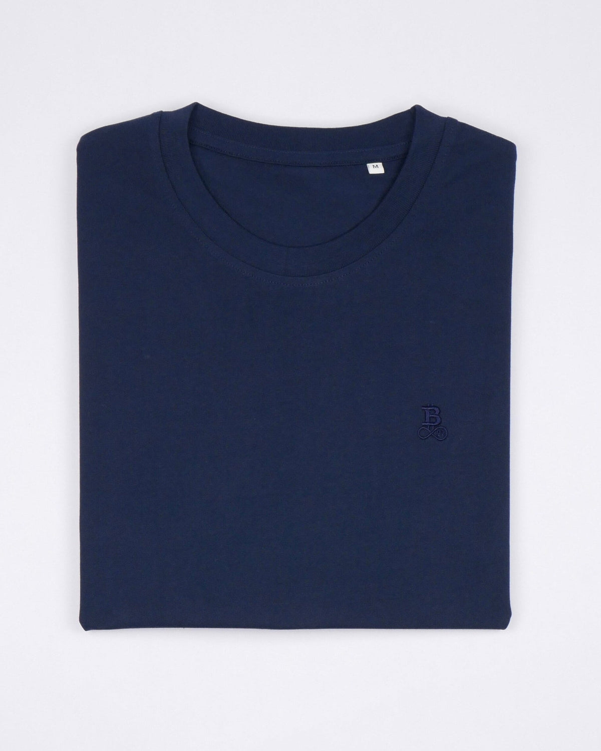 Bitcoin Basic T-Shirt Privacy in navy, 100% organic cotton folded, product shot