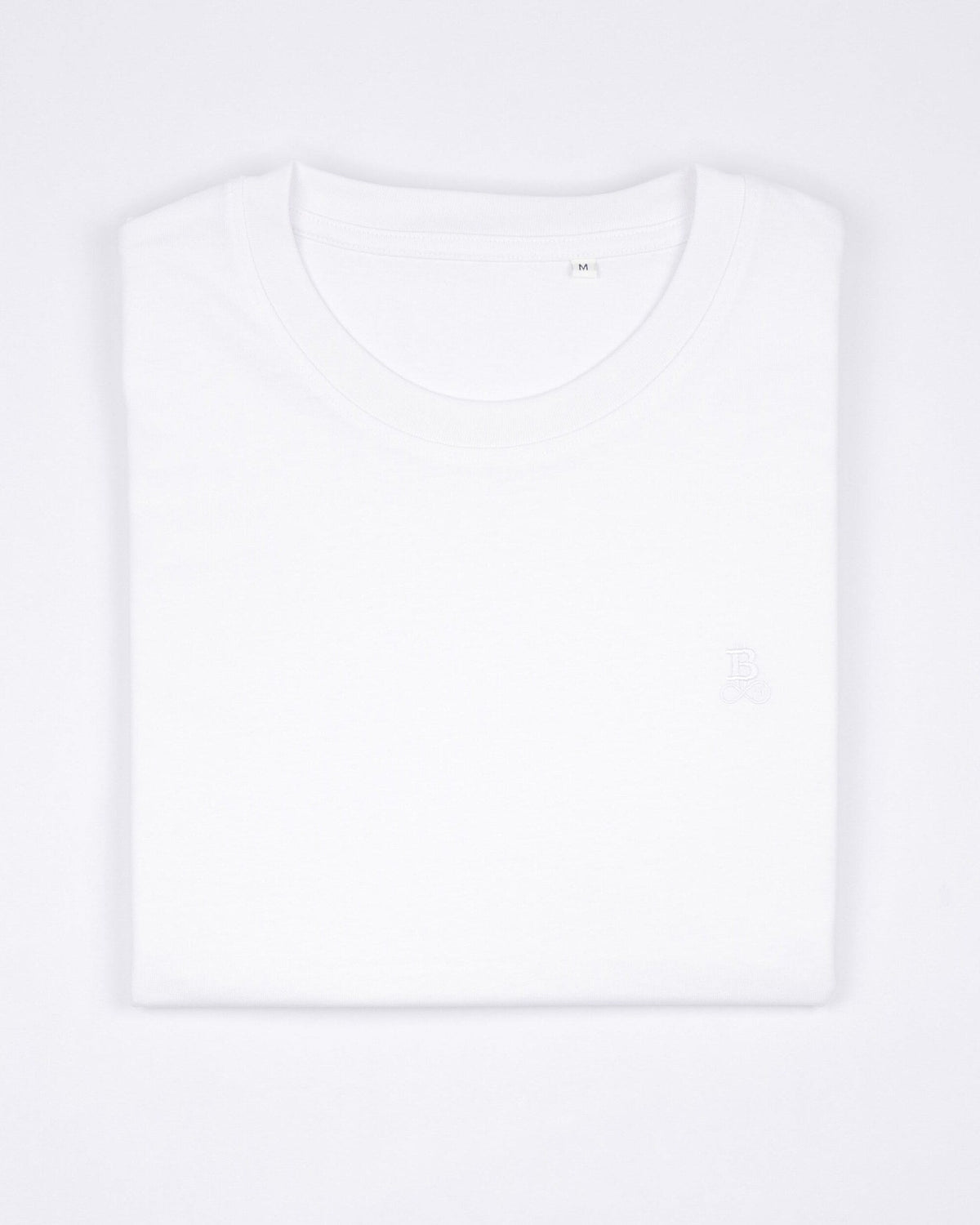Bitcoin Basic T-Shirt Privacy in white, 100% organic cotton folded, product shot