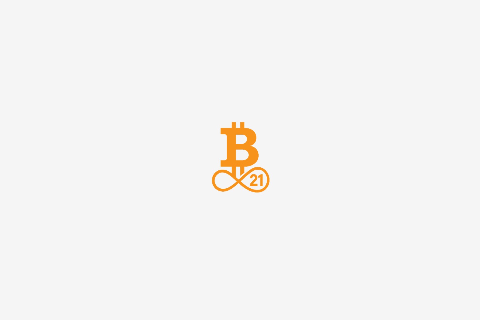 Bitcoin21-logo i orange på lysegrå — indlæg om bitcoin og skat i Tyskland