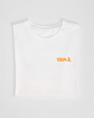 T-shirt Bitcoin WeWill+ White – foto prodotto in Bianco (flatlay)