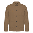 Bitcoin Worker Jacket in Washed Dark Camel – GOTS-Bio-Baumwoll-Twill mit gesticktem Bitcoin21-Logo
