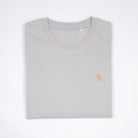 Camiseta Basic Bitcoin con logo bordado en Gris, diseño minimalista y alta calidad.
