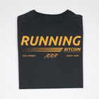Camiseta de running Bitcoin - Running Bitcoin en Negro tendido estampado espalda