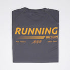 Bitcoin Laufshirt - Running Bitcoin in Dunkelgrau Legeware Rückenprint 