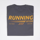Bitcoin Laufshirt - Running Bitcoin in Dunkelgrau Legeware Rückenprint 