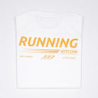 Bitcoin Laufshirt - Running Bitcoin in Weiß Legeware Rückenprint 