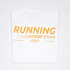 Bitcoin Laufshirt - Running Bitcoin in Weiß Legeware Rückenprint 