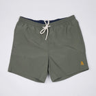 Bitcoin Herren Badehose mit gesticktem Logo in Khaki Legeware Vorderseite
