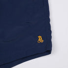 Costume da bagno Bitcoin da uomo, dettaglio del logo Bitcoin21 ricamato in arancione
