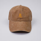 Washed Bitcoin Cap aus Bio-Baumwolle in Beige Front Studio