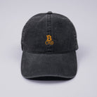 Washed Bitcoin Cap aus Bio-Baumwolle in Schwarz Front Studio