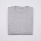 Bitcoin Sweatshirt Privacy in Hellgrau, gefaltet von vorn mit Ton in Ton gesticktem Bitcoin21-Logo