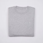 Bitcoin Sweatshirt Privacy in Hellgrau, gefaltet von vorn mit Ton in Ton gesticktem Bitcoin21-Logo