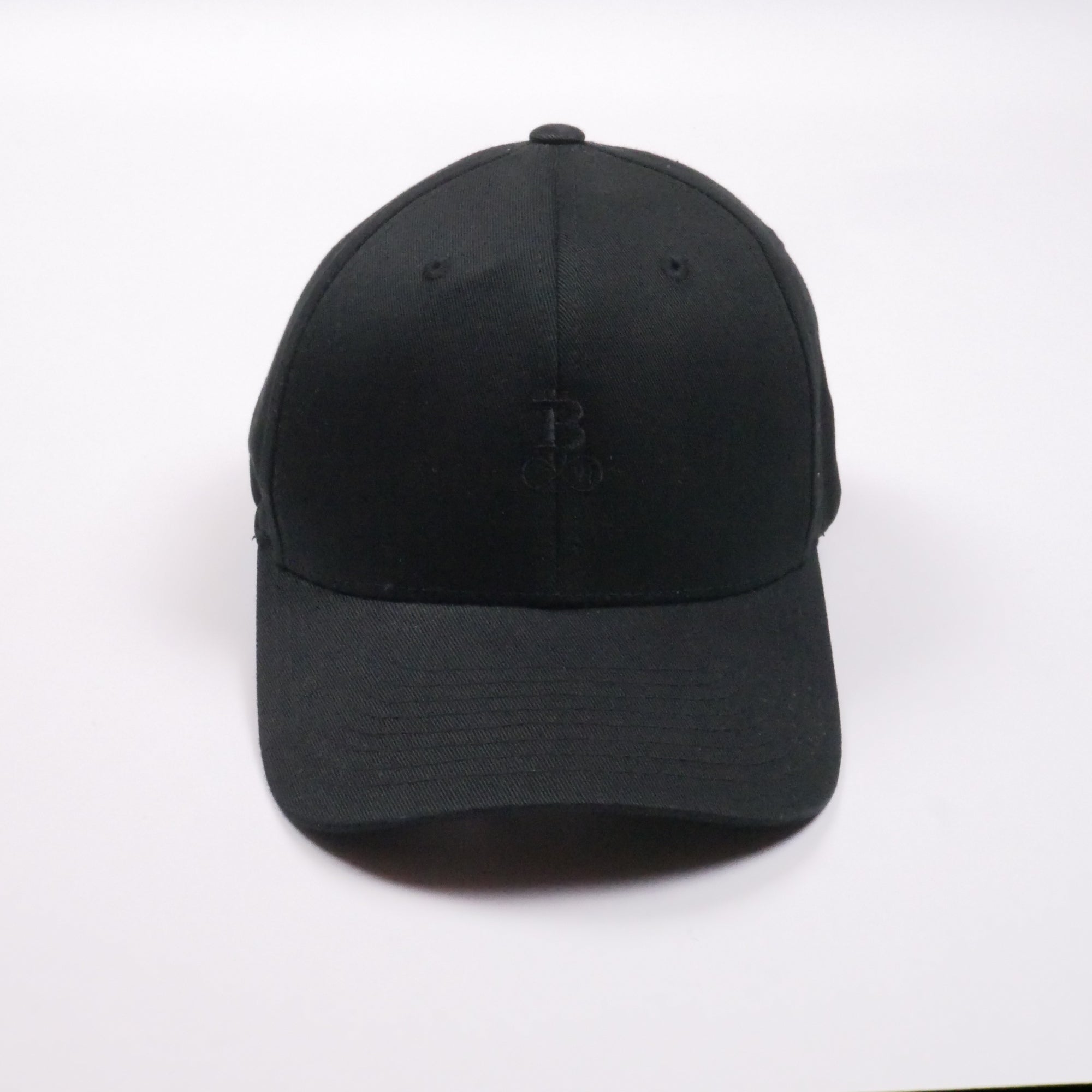Bitcoin Cap Privacy in Black, front view with tone-on-tone embroidered Bitcoin21 logo on the front panel
