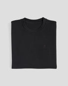 Camiseta Bitcoin oversize Privacy - Negro para hombre de algodón pesado con logo Bitcoin21 bordado tono sobre tono, camiseta plegada sobre fondo claro