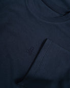 Bitcoin Heavy Oversized T-Shirt Privacy navy, Freisteller-Detail mit ton-in-ton Stickerei