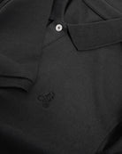 Polo Bitcoin Privacy - Negro para hombre de algodón, detalle del cuello polo, botonadura y logo Bitcoin21 bordado tono sobre tono