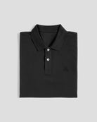Polo Bitcoin Privacy - Negro para hombre de algodón con logo Bitcoin21 bordado tono sobre tono, polo clásica plegada sobre fondo claro