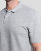 Bitcoin Polo Privacy grau, Pique-Stoff mit ton-in-ton gesticktem Bitcoin21 Logo