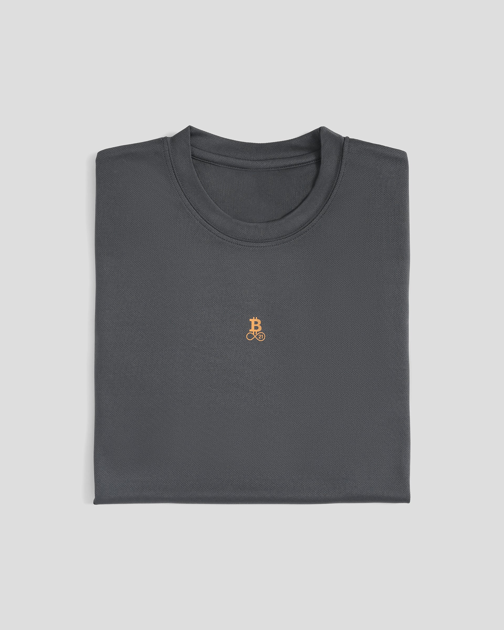 Bitcoin Sportshirt - Running Bitcoin in grau ideal für Sport und aktive Freizeit.