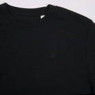 Bitcoin Sweatshirt Privacy in Schwarz, Detail von Kragen und Schulter