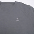 Bitcoin Sweatshirt Privacy in Dunkelgrau, Detail von Kragen und Schulter