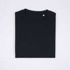 Bitcoin Basic T-Shirt Privacy in Schwarz aus 100 % Bio-Baumwolle gefaltet, Produktansicht